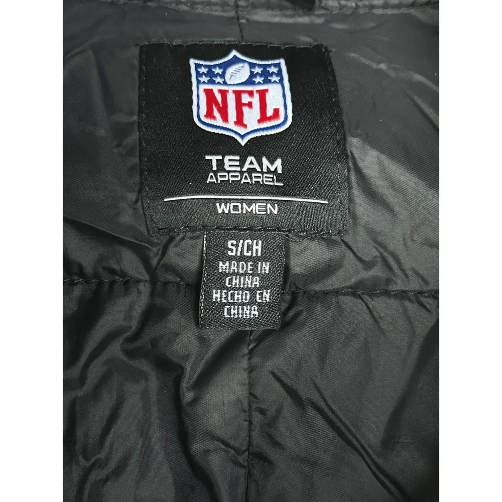NFL Pittsburgh Steelers Puffer Jacket Women Small Black Yellow Quilt Zip Up - Picture 10 of 13